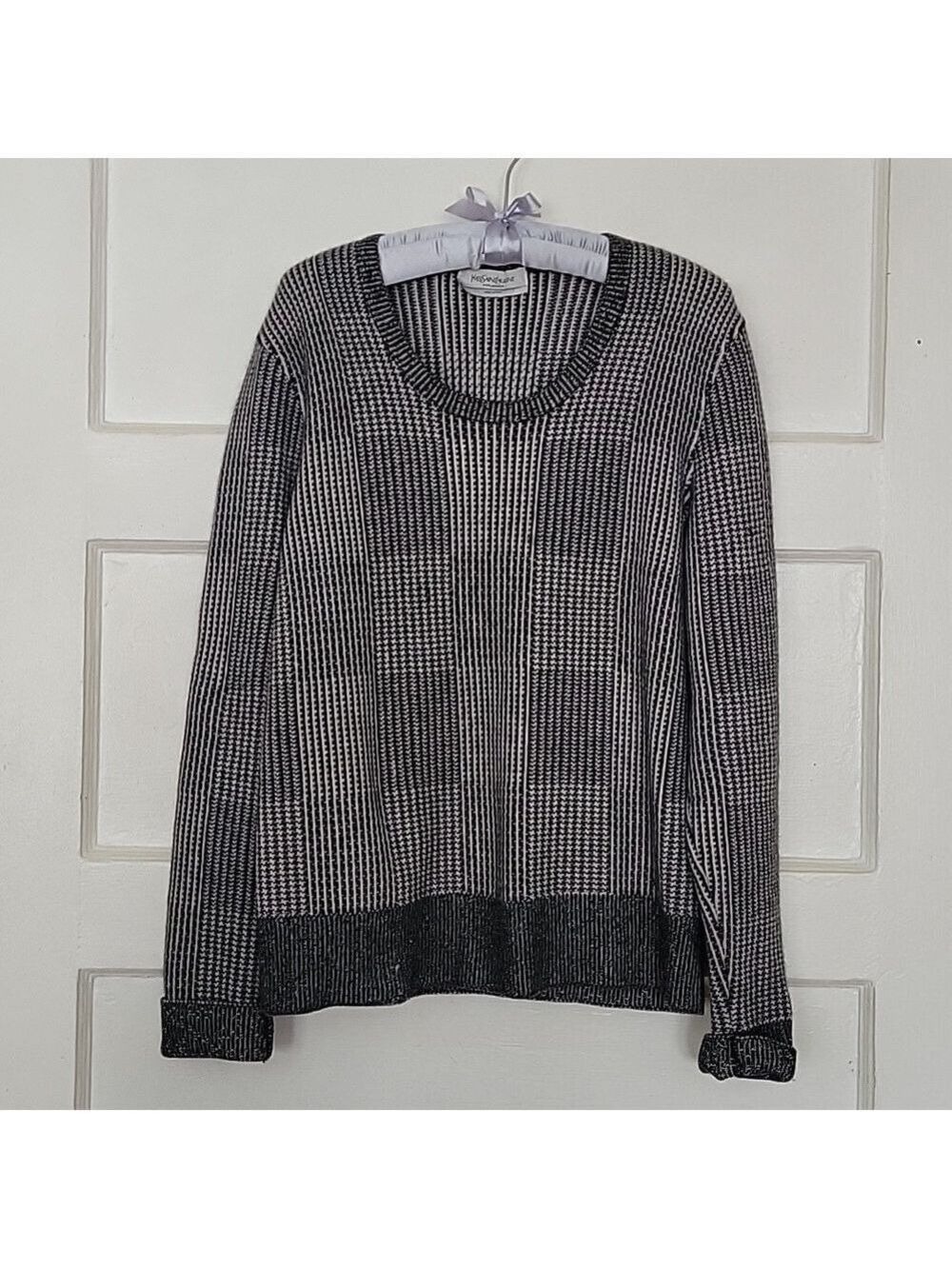 Yves Saint Laurent Rive Gauche 100% Cashmere Scoop Neck Unisex Sweater L